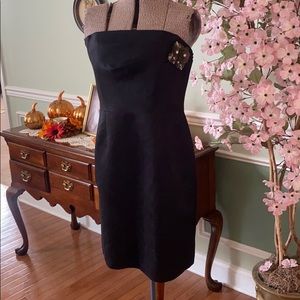 Shoshanna Black Strapless Silk Blend Dress